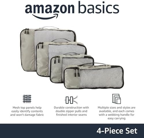 Amazon Basics 4 Piece Packing Cubes for Travel, Travel Organizer Zipper Cubes Se... - Image 3
