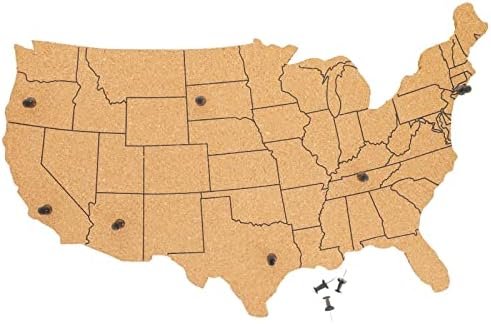 Juvale Cork Board Map of The United States with 10 Pins to Mark Travels, Home an... - Image 2