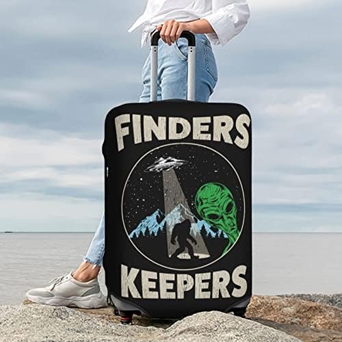 Bigfoot Sasquatch Believe with UFO and Aliens Luggage Cover Elastic Travel Suitc... - Image 10