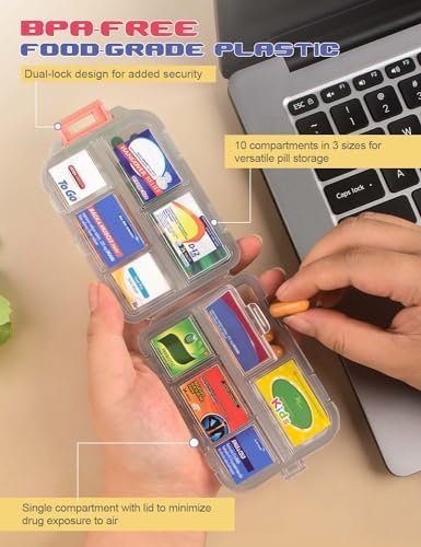 3 Pcs DIY Travel Pill Organizer with Labels Pocket Pharmacy, 3 Pill Box & 420 Me... - Image 4