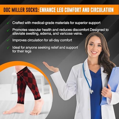 Doc Miller Compression Calf Sleeve for Men & Women, 20-30mmHg Support for Runnin... - Image 7