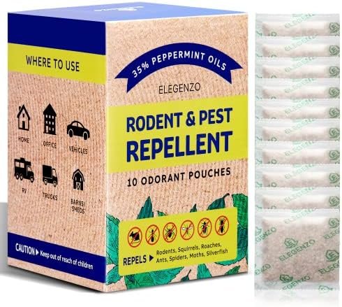 ELEGENZO Mouse Repellent Pouches, Peppermint Oil Pest and Rodent Repellent, Mice... - Image 2