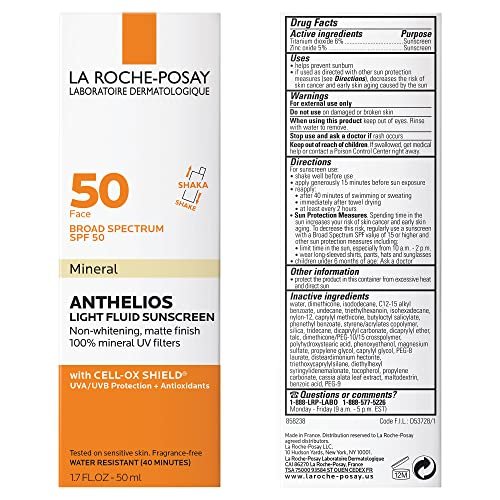 La Roche-Posay Anthelios Mineral Ultra-Light Face Sunscreen SPF 50, Zinc Oxide S... - Image 3