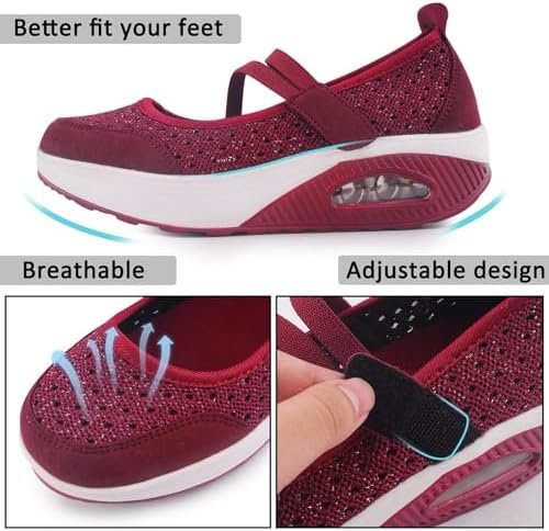 Women's Comfortable Working Nurse Shoes Non-Slip Adjustable Breathable Walking B... - Image 3