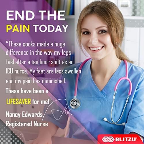 BLITZU Compression Socks For Women & Men Support Socks For Circulation, Compress... - Image 5
