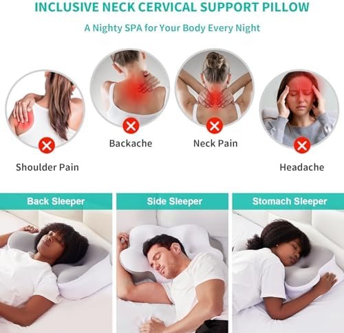 Cervical Neck Pillow, Pillows for Neck and Shoulder Pain, Contour Pillow, Neck P... - Image 4