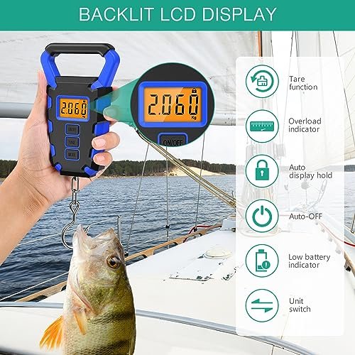 ORIA Digital Fishing Scale with Gripper, (Newest) Portable Hanging Hook Fish Mea... - Image 3