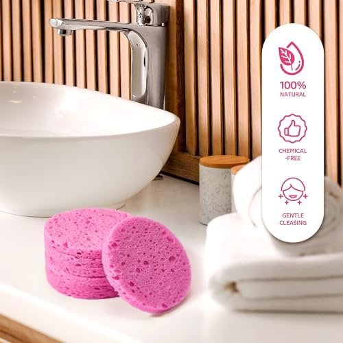 50-Count Compressed Facial Sponges for Daily Facial Cleansing and Exfoliating, 1... - Image 8