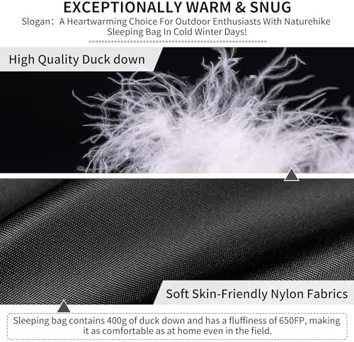 Naturehike Ultralight Down Cold Weather Sleeping Bag, 750/550FP Compact Sleeping... - Image 4