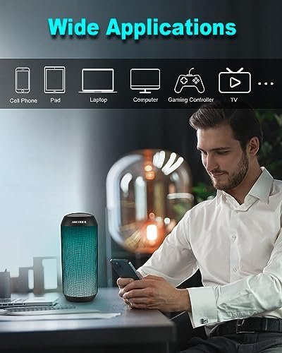 Bluetooth Speaker, Wireless Portable, HD Stereo Sound,with Cool Dynamic LED Ligh... - Image 7