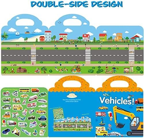 Reusable Quiet Sticker Books for Kids & Toddlers, 4 Sets Travel Stickers Story B... - Image 3