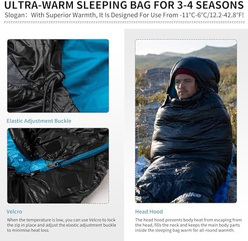 Naturehike Ultralight Down Cold Weather Sleeping Bag, 750/550FP Compact Sleeping... - Image 5