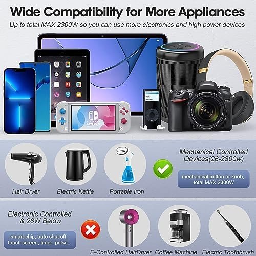 Voltage Converter 2300W Power Step Down 220V to 110V Universal Travel Adapter Po... - Image 5