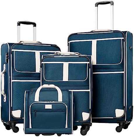 Coolife Luggage 4 Piece Set Suitcase Expandable TSA lock spinner softshell - Image 2