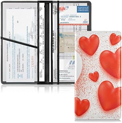 MCHIVER World Health Day Hearts Car Registration and Insurance Holder Lether Veh... - Image 3