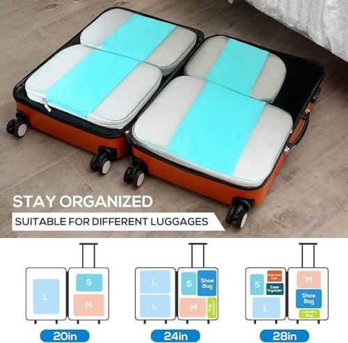 Compression Packing Cubes For Suitcases,Gowraps 6 Set/4 Set Travel Cubes For Lug... - Image 7