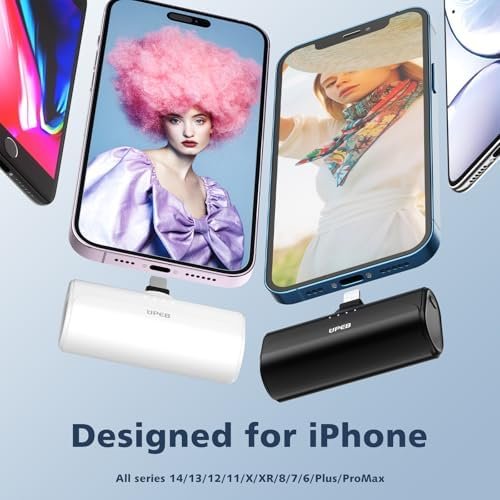 2 Packs Portable Phone Charger iPhone 5000mAh with Built in Cable, MFi Certified... - Image 3