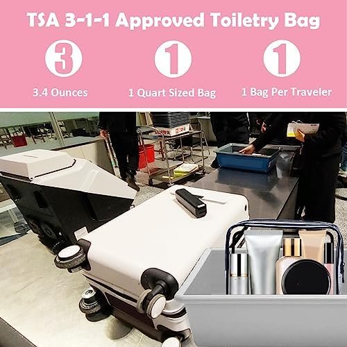 TSA Approved Toiletry Bag, 3 Pack Clear Travel Bags for Toiletries, Quart Size M... - Image 7