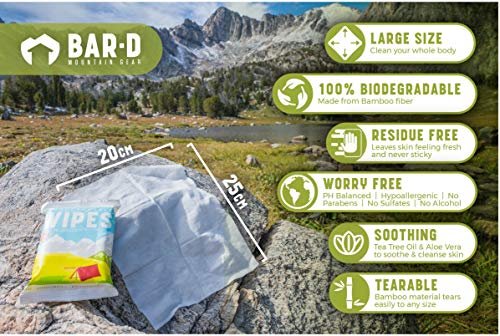 Bar-D Biodegradable Body Wipes with Tea Tree Oil & Aloe Vera - Refreshing Shower... - Image 7
