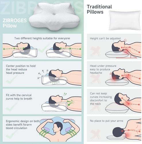 Memory Foam Cervical Pillow - Side Sleeper Pillow Neck Back Shoulder Comfortable... - Image 5