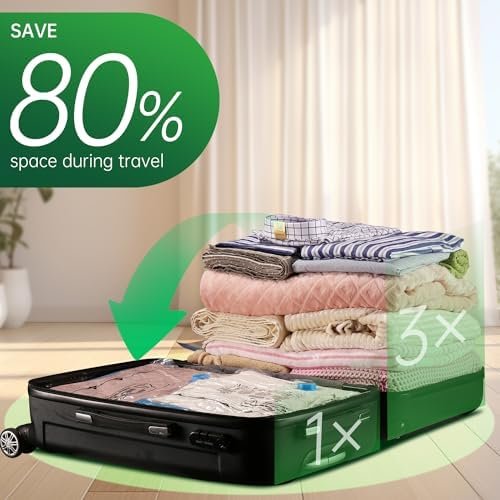 BRODI 6 Combo Pack Travel Vacuum Bags with Pump - Compression Bags for Travel,Va... - Image 5