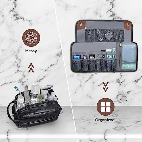 Travel Essentials, Toiletry Bag for Men, Compact Bathroom Roll Organizer for Hyg... - Image 4
