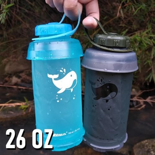 Collapsible Water Bottle 26oz BPA-Free Foldable Travel Water Bottle Leakproof Re... - Image 6