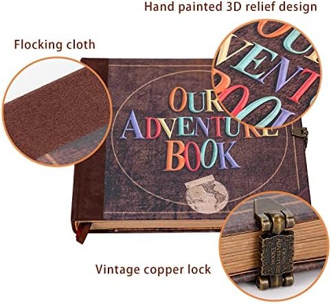 JIMBON Our Adventure Book Scrapbook Photo Album Retro Style Embossed Letter Cove... - Image 6