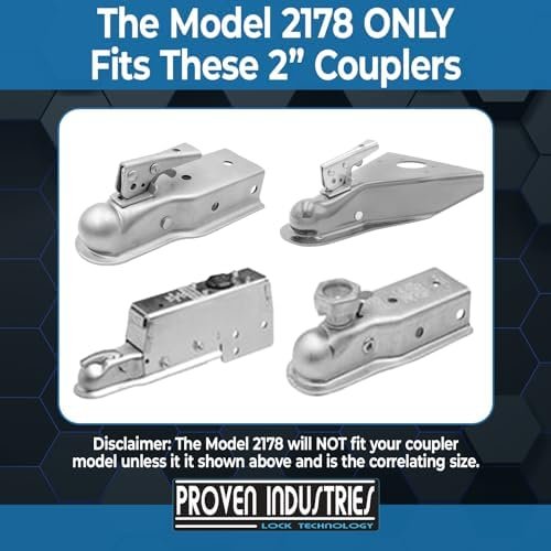 Proven Industries Model 2178 Trailer Lock, Fits 2-Inch Trailer Couplers, Secures... - Image 3