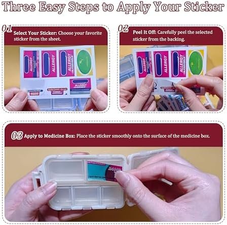 Pill Organizer with Medicine Labels 161 Labels Travel Daily Pill Container Mini ... - Image 3