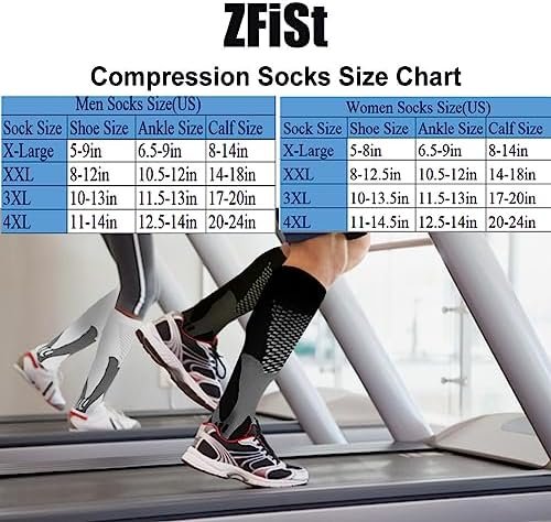 ZFiSt Plus Size Compression Socks Wide Calf for Women Men,Sport Compression Stoc... - Image 3