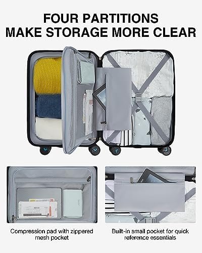 BAGSMART Carry On Luggage 22x14x9 Airline Approved, 20 Inch Lightweight Carry On... - Image 9