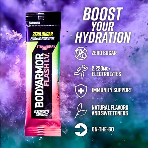 BODYARMOR Flash IV Electrolyte Packets, Strawberry Kiwi - Zero Sugar Drink Mix, ... - Image 3