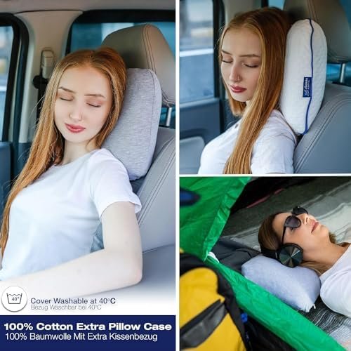 Travel & Camping Comfortable Memory Foam Pillow with Extra Cotton Cover – Easy t... - Image 5
