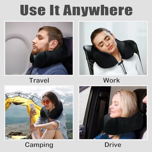 Travel Pillow, Memory Foam Neck Pillow for Traveling, U Shape Neck Pillow Airpla... - Image 7