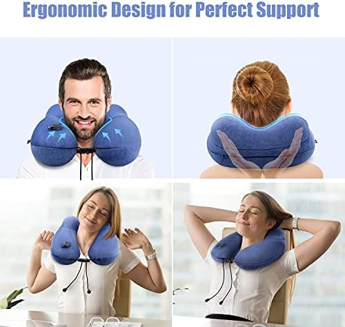 Extra-Compact Inflatable Travel Pillow for Airplanes, Soft Velvet Inflatable Nec... - Image 3