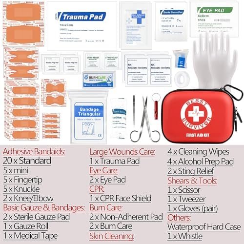 Mini First Aid Kit -Small Waterproof Hard Shell Medical Kit with Compartments fo... - Image 4