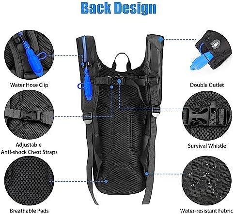 Zavothy Hydration Backpack with 2L Hydration Bladder Water Backpack for Hiking H... - Image 4