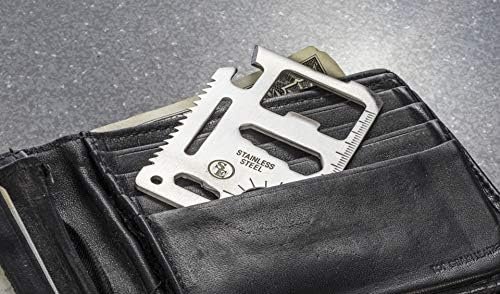 SE 11-Function Stainless Steel Survival Pocket Tool - Compact, Credit Card-Sized... - Image 5