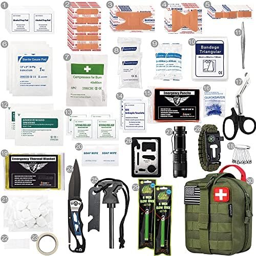 EVERLIT 250 Pieces Survival First Aid Kit IFAK EMT Molle Pouch Survival Kit Outd... - Image 4