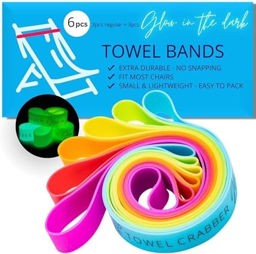 Towel Bands (6-Pack), Beach Pool & Cruise Chairs, Extra Durable, No Snapping, Cr... - Image 2