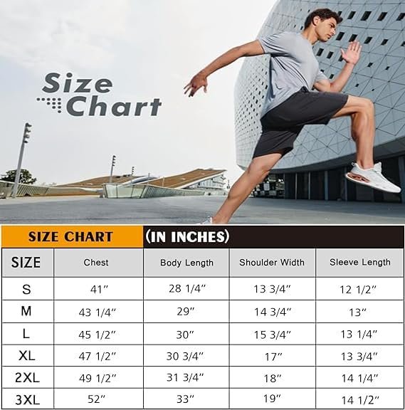 Mens Active T Shirts High Visible Sun Protection Cool Dry Fit Athletic Running S... - Image 4