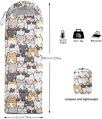 QOOMO Camping Sleeping Bags,3 Season Warm & Cool Weather,Lightweight,Waterproof ... - Image 3