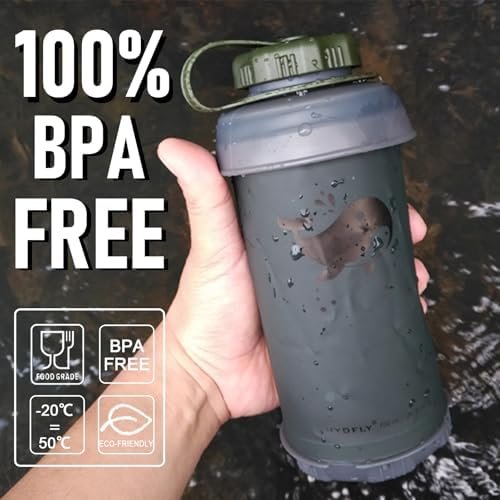 Collapsible Water Bottle 26oz BPA-Free Foldable Travel Water Bottle Leakproof Re... - Image 3
