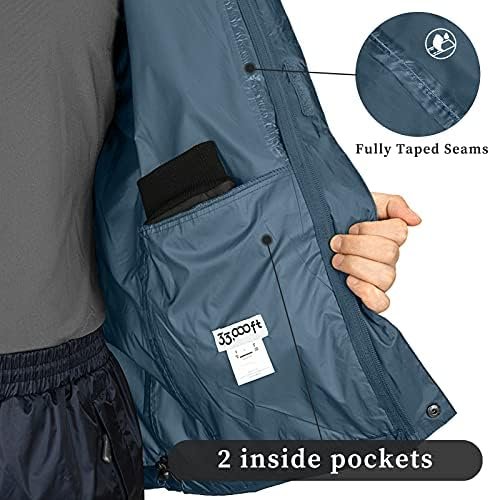 33,000ft Packable Rain Jacket Men's Lightweight Waterproof Rain Shell Jacket Rai... - Image 5