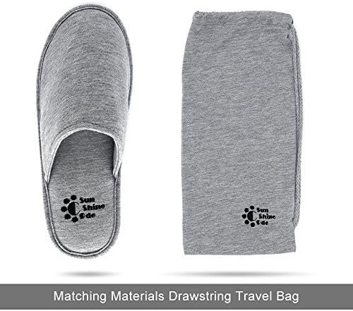 Sunshine Code Women's Memory Foam Cotton Washable Slippers with Matching Travel ... - Image 4