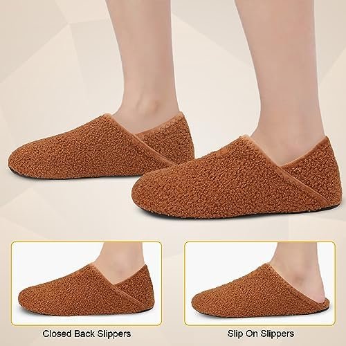 Scurtain Men Women Slippers House Slipper Socks Unisex Adults House Shoes Velvet... - Image 6