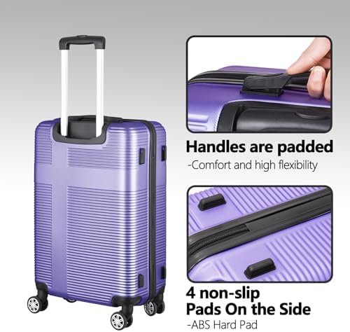 HOUAGI Luggage Sets 2 Piece,20 inch 24 inch Carry on and Checked Luggage,Hardshe... - Image 5