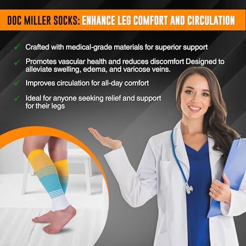 Doc Miller Compression Calf Sleeve for Men & Women, Medical Grade, 20-30mmHg Gra... - Image 7