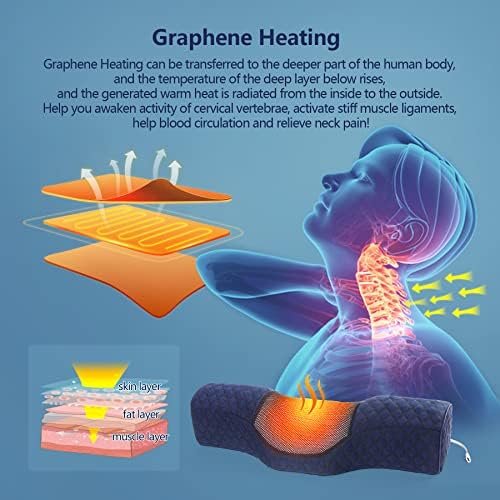 Neck Roll Pillows for Pain Relief Sleeping, Heated Memory Foam Cervical Neck Sup... - Image 6